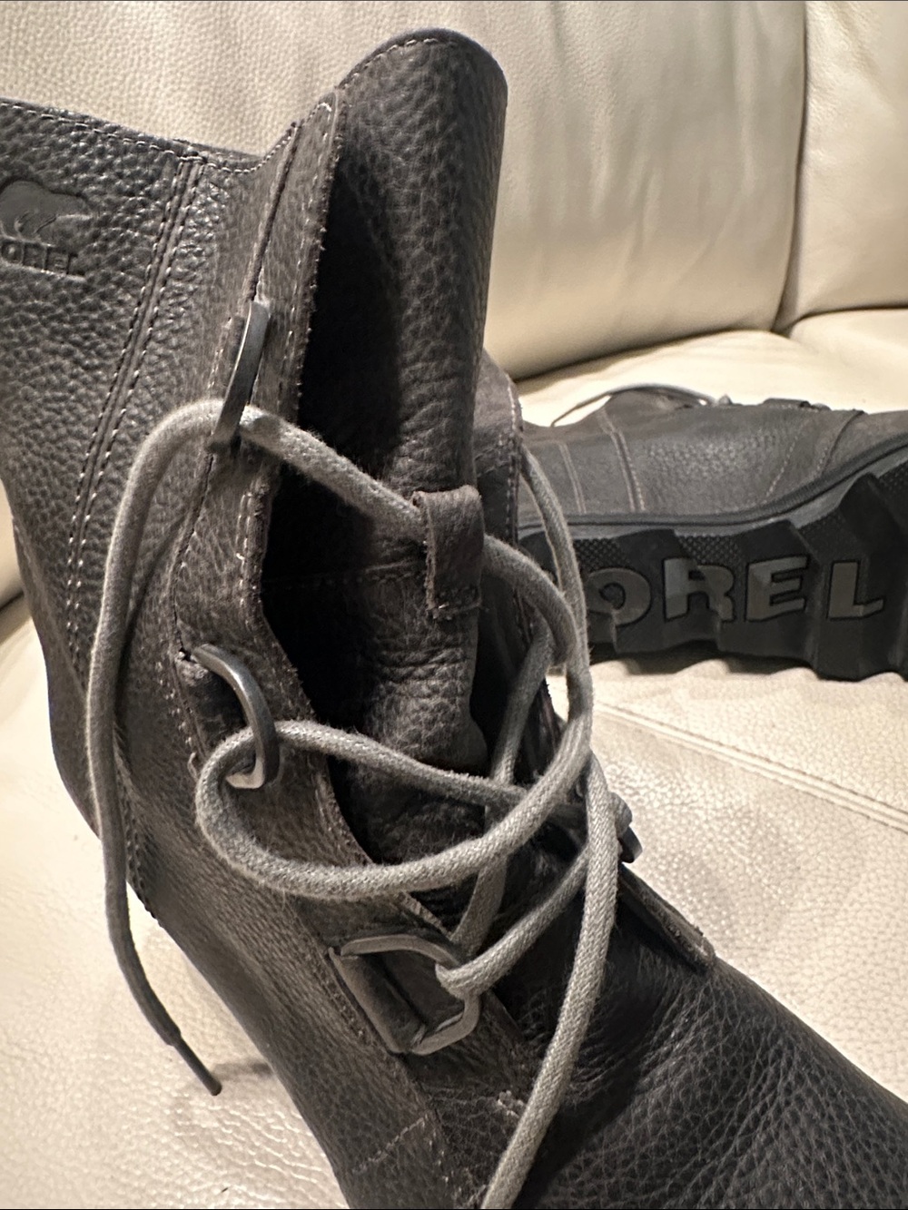 Sorel Women's Lace-Up Wedge Ankle Boots in Charcoal Gray - Picture 11 of 11